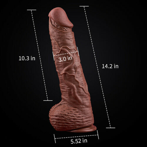 Max 14.2” x 3” Ultra Lifelike Skin Dildo Meaty Thick Real Dildo