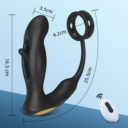 MLtoys Hollow Flapping Vibrating Silicone Prostate Massager with Cock Ring