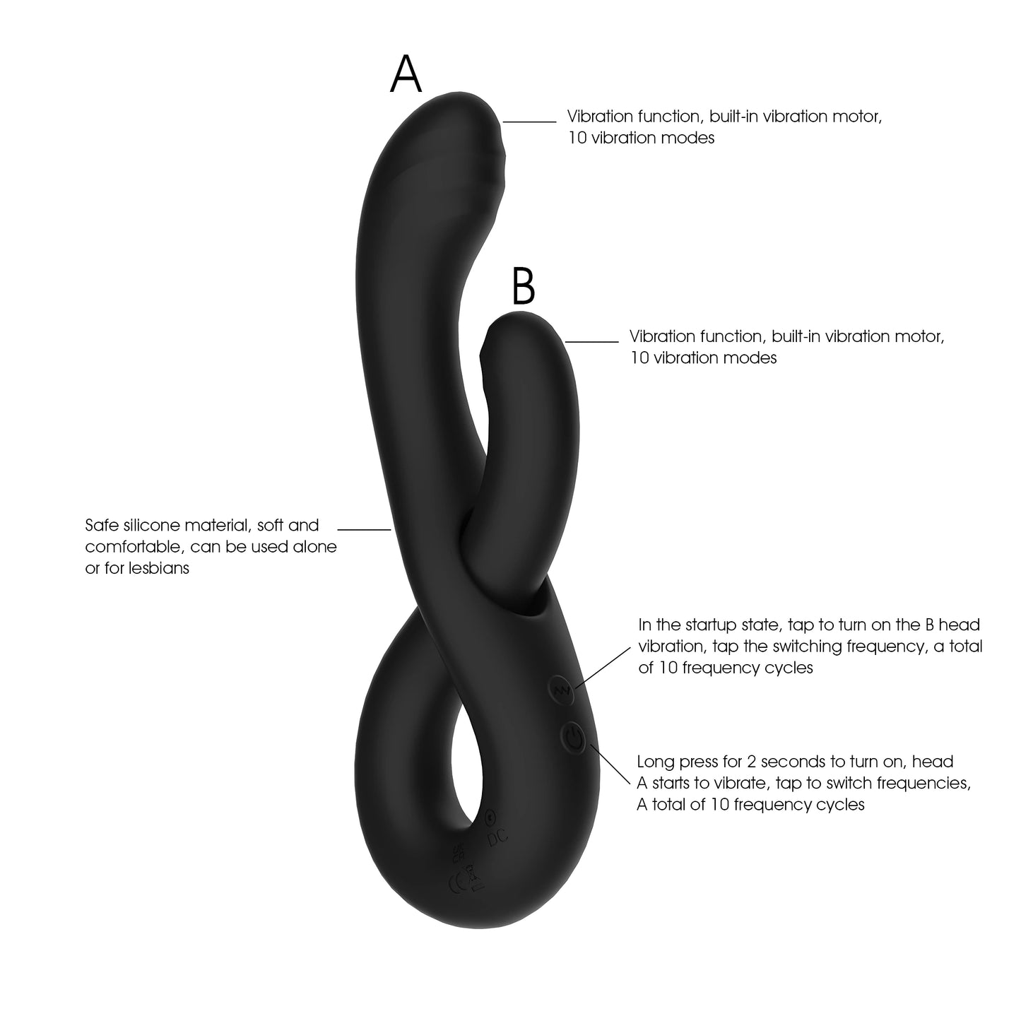 Trending 2 in 1 G Spot Vibrator Sex Toy for Women Lesbian