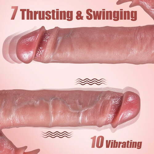 MLtoys- Vibrating Clitoral Stimulation Heating 7 Thrusting & Swinging 10 Vibrating Lifelike Dildo 8.58 in