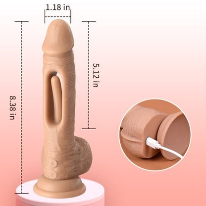 MLtoys Hollow Flapping Silicone Dildo Vibrator 8.38 IN