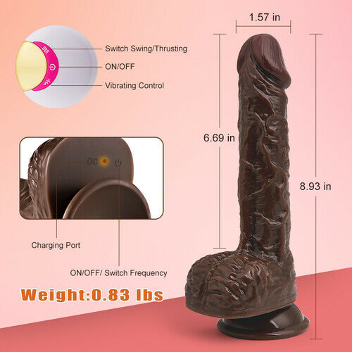 MLtoys 8 Thrusting Vibrating Swinging Lifelike Wild Dildo 8.93 Inch