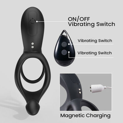 MLtoys 9 Vibration Couple Vibrator Penis Ring for Perineum C-spot G-spot Stimulation