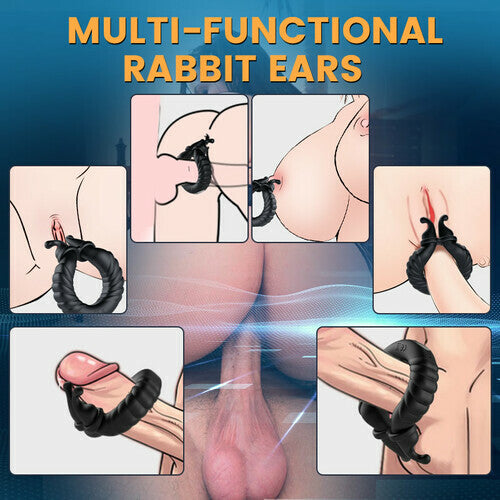 MLyoys Separable Rabbit Rocker 10 Vibrating Cock Ring for Couple Play