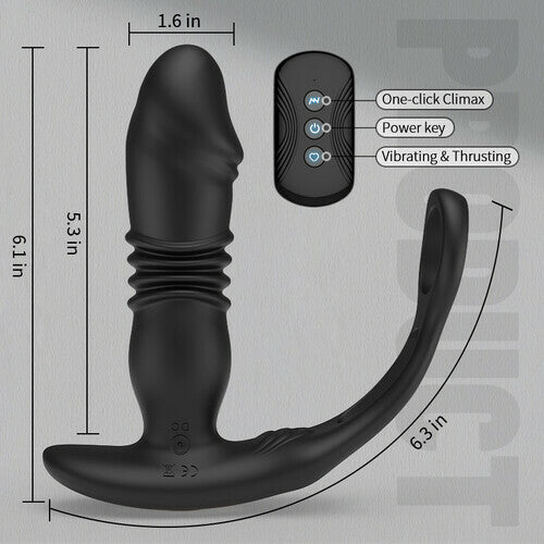 MLtoys -Thrusting & 12 -Vibrating Cock Rings Prostate Massager