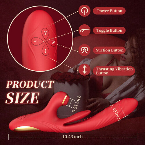 MLtoys 7 Sucking 3 Thrusting & Vibration 10 Tapping G Spot Vibrator Free Shipping