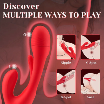 MLtoys 3 in 1 G-spot 7 Tongue-like Hollow Tapping Rabbit Vibrator