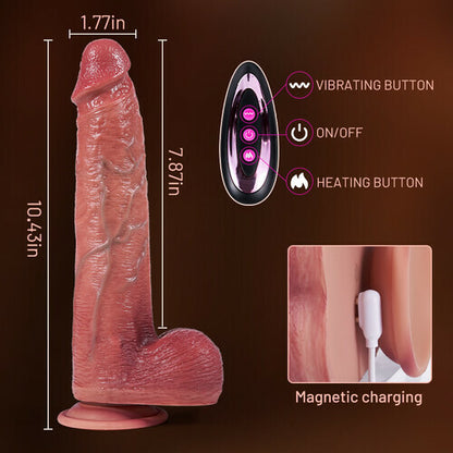 Outrider Silicone Large Dildo 7 Thrusting Vibrating Lifelike Details Dildo 10.75 Inch