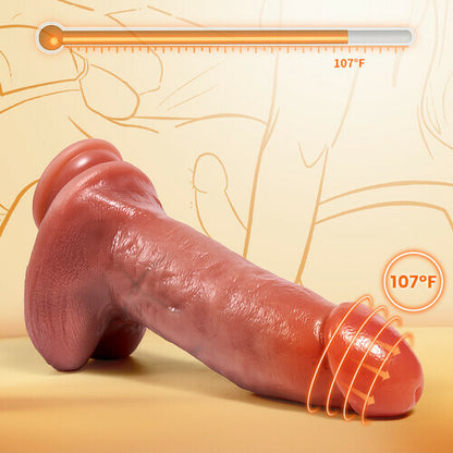 Realistic Huge Dildo 7 Thrusting 10 Vibrating Heating Remote Control Dildo 9.84 Inch