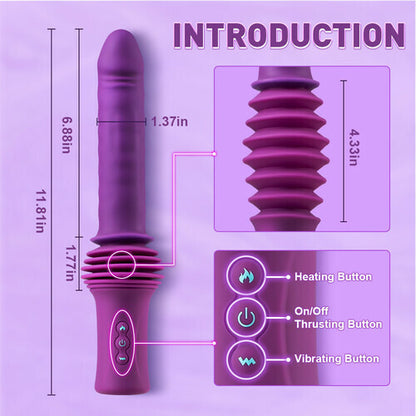 Powerful 145° Adjustable Base Heating Thrusting Vibrating Dildo Machine 11.81 Inch
