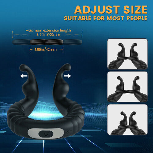 MLyoys Separable Rabbit Rocker 10 Vibrating Cock Ring for Couple Play