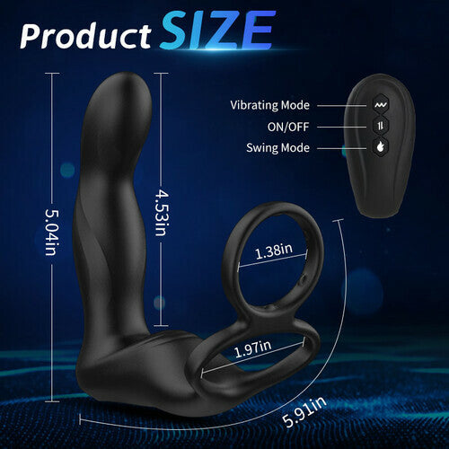 MLtoys Finger-like Wiggle 9 Swing Vibrating Prostate Massager with Double Cock Ring