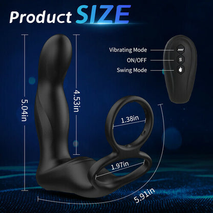 MLtoys Finger-like Wiggle 9 Swing Vibrating Prostate Massager with Double Cock Ring