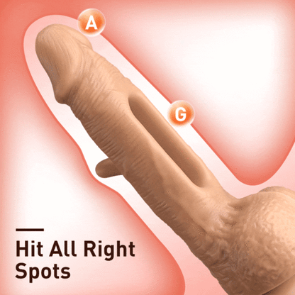 MLtoys Hollow Flapping Silicone Dildo Vibrator 8.38 IN