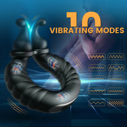 MLyoys Separable Rabbit Rocker 10 Vibrating Cock Ring for Couple Play