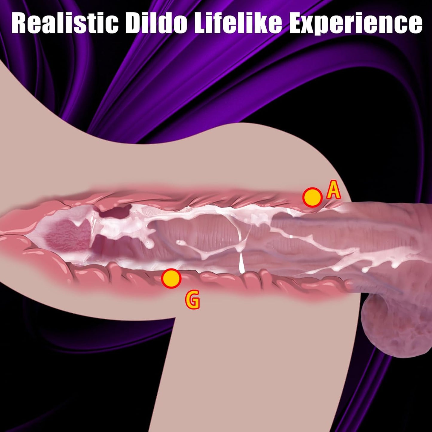 10.8 Inch Realistic Dildo Sex Toys, Skin-Like Huge Thick Dildo with Strong Suction Cup for Hands-Free, Longer Lifelike Silicone Dildo for Vagina Anal Stimulation Sex Adult Toys