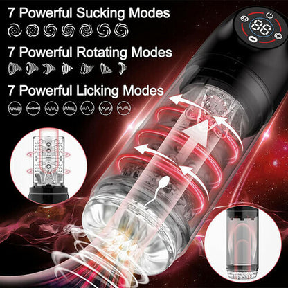 MLToys Seductive Succubus 7 Rotating 7 Sucking Lcd Display Pumps & Enlargers Automatic Male Masturbator