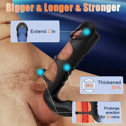 MLtoys - Dual Motor 7 Vibrating Penis Sleeve and Vibrator 2-in-1 Adult Toy