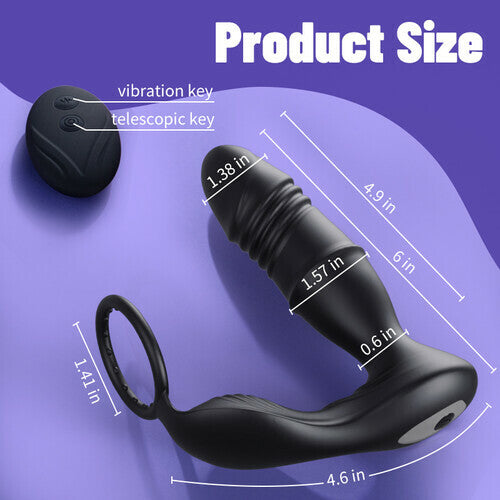 MLtoys APP Control Thrusting Vibrating Prostate Massager Cock Ring with Raised Dots