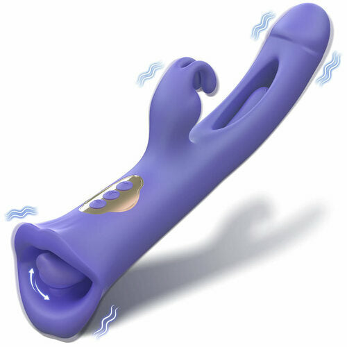 MLtoys Clit Nipple Anal Stimulation Rabbit Licking Vibrating Flapping 4 IN 1 Stimulator