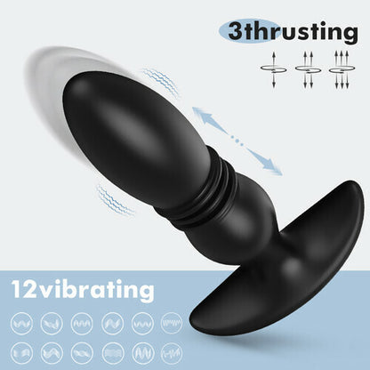 MLtoys 3 Thrusting 12 Vibrating Silicone Prostate Massager with Remote Control