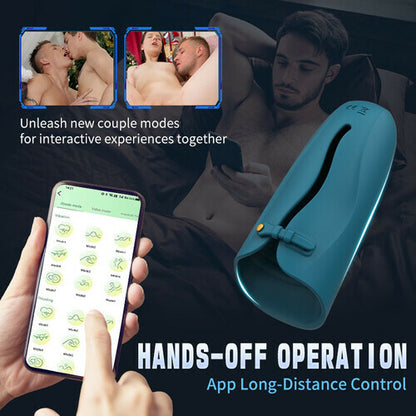 MLtoys Belt Design Pulsing Slapping Vibration APP Control Male Masturbator Penis Vibrator Trainer