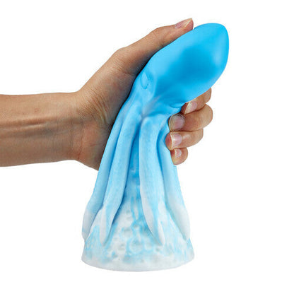 MLtoys Generous Size Elastic and Soft Manual Octopus Huge Rainbow Dildo 7.87 Inch