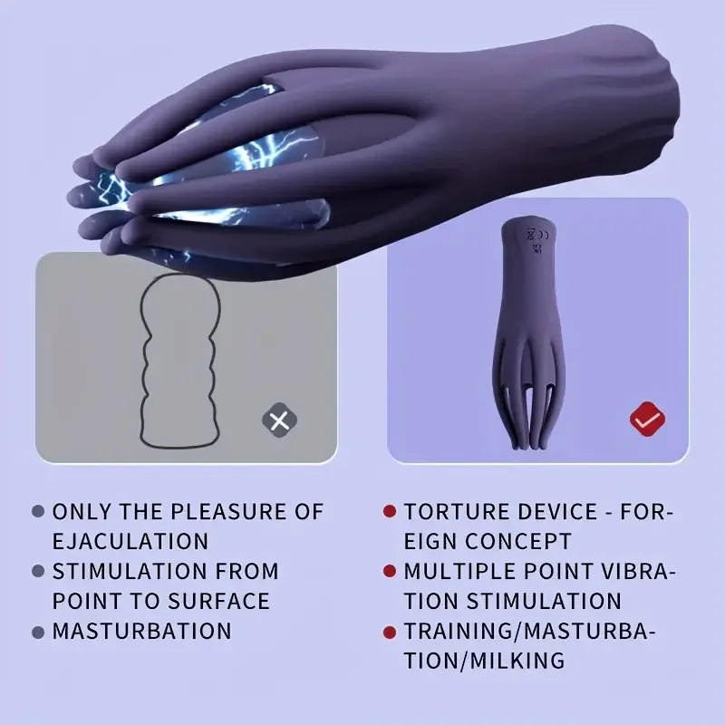 Electric masturbator glans vibrator with 10 vibration modes penis trainer massager