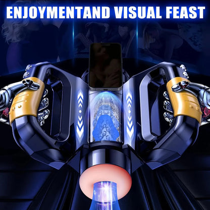 Automatic Gamepad Male Masturbators with 10 Thrusting & Rotating Sex Toys for Men with Cell Phone holder Magnetic Attachment 18+