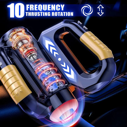 Automatic Gamepad Male Masturbators with 10 Thrusting & Rotating Sex Toys for Men with Cell Phone holder Magnetic Attachment 18+