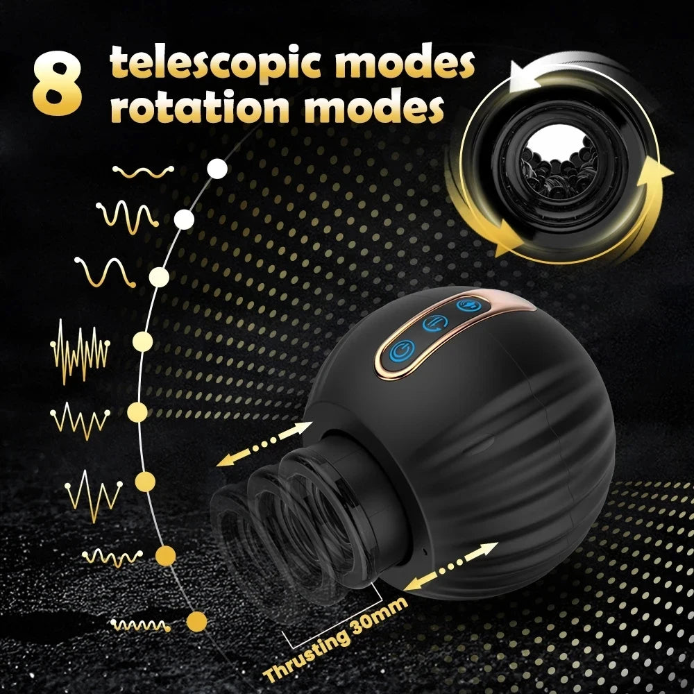 Automatic Male Masturbator Telescopic Rotation Vagina Masturbation Adults Sex Toys for Men Piston Open-ended Mastubators Cup