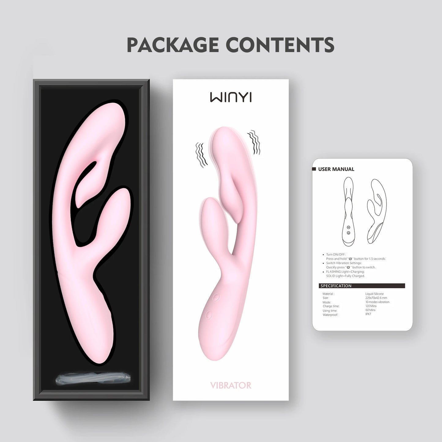 G Spot Vibrator Dildo, OEM Supplier Rechargeable Double End Silicone Vibrator Erotic Toys for Women