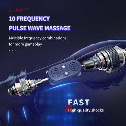 Dual Motor Electric Masturbator Penis Trainer Massager with 10 Vibration Modes