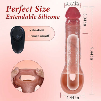 MLtoys 10 Vibrating Remote Control Penis Sleeve Vibrator With Cock Rings