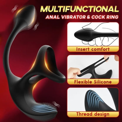 MLtoys Spherical Vibrating Anal Plug with Penis Rings