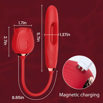 Rosalie Suction Rose Clit Stimulator with Tapping G-Spot Vibrator