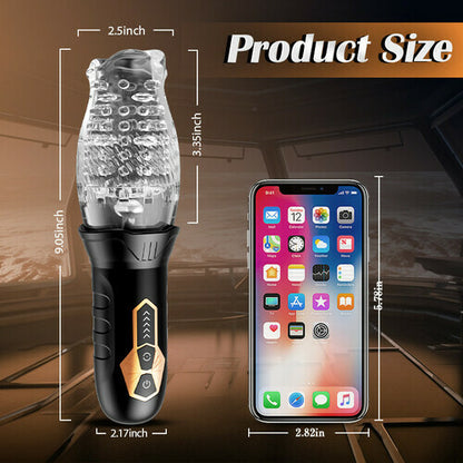 MLtoys 5 Rotating ＆10 Vibrating Transparent Sleeve Oral Sex Cup