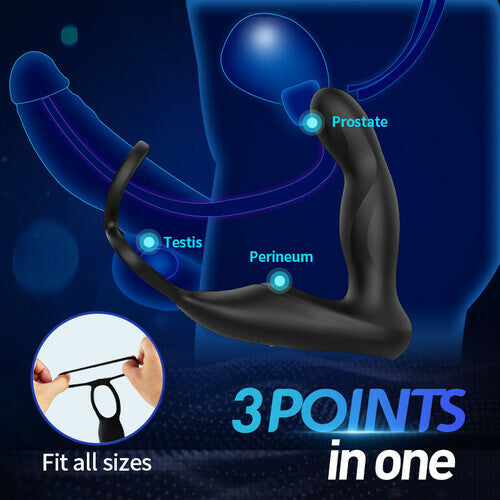 MLtoys Finger-like Wiggle 9 Swing Vibrating Prostate Massager with Double Cock Ring