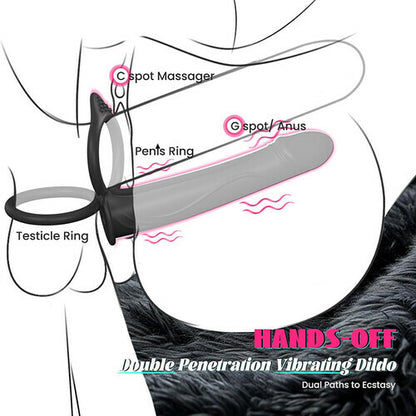 Anal Couples Strap On Anal Dildo With Vibrating Cock Ring