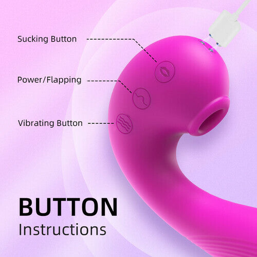 MLtoys 10 Vibrating 5 Flapping Sucking Clitoral Licking and G Spot Vibrator