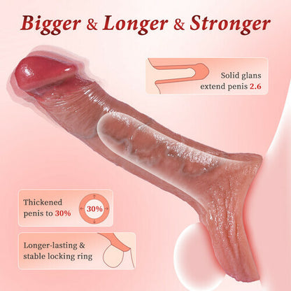 MLtoys 10 Vibrating Remote Control Penis Sleeve Vibrator With Cock Rings