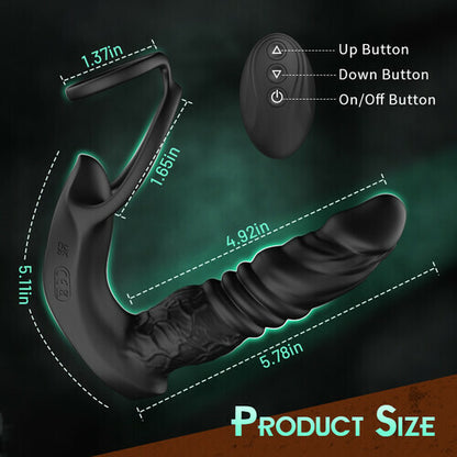 MLtoys Bluetooth App Control 9 Vibrating Thrusting Dual Ring Prostate Massager