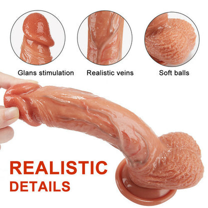 Realistic Dildo with Lifelike Veins for G-spot Stimulation Female Sex Toys 9 Inch