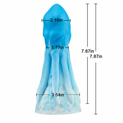 MLtoys Generous Size Elastic and Soft Manual Octopus Huge Rainbow Dildo 7.87 Inch